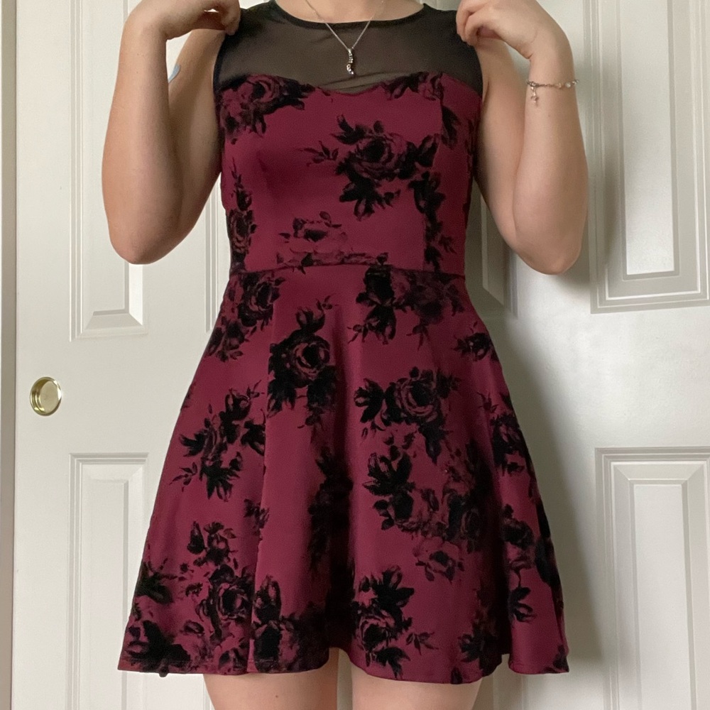 Maroon and black homecoming dress!